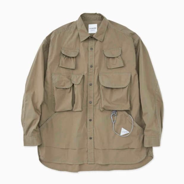 앤드원더 멀티포켓 롱슬리브 셔츠 다크 베이지 M