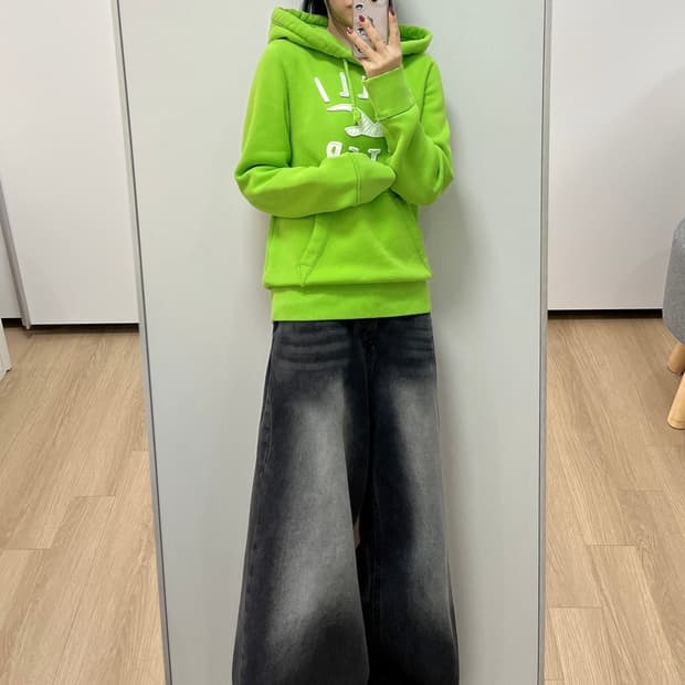 홀리스터 자수로고 파스텔그린 후드티