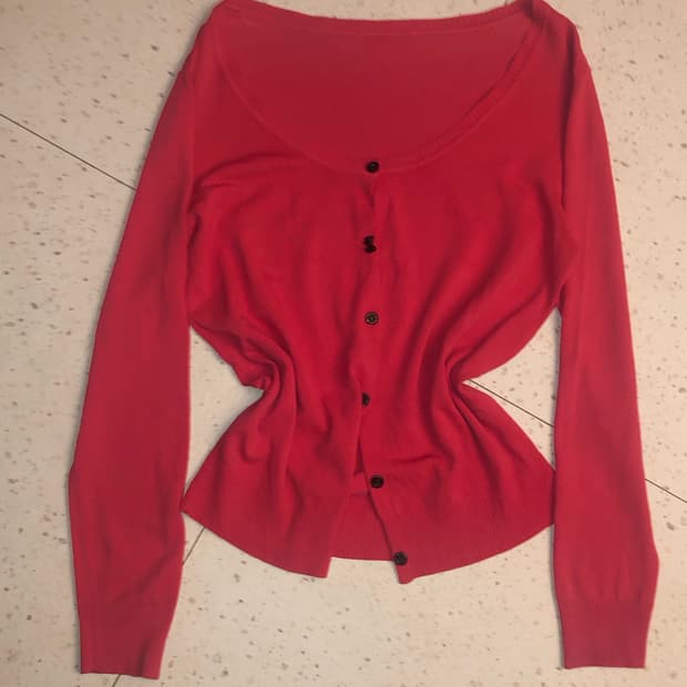 헬로키티 느낌 초갸루 카와이 핫핑크 가디건