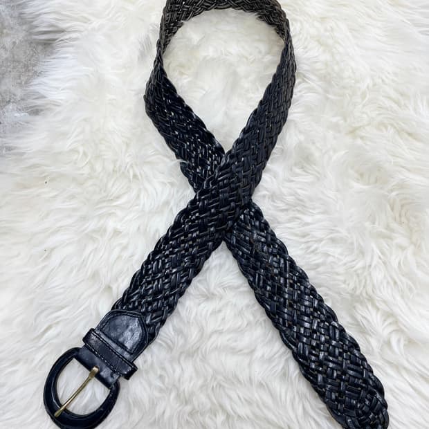 리얼레더 블랙페어리 위빙 벨트