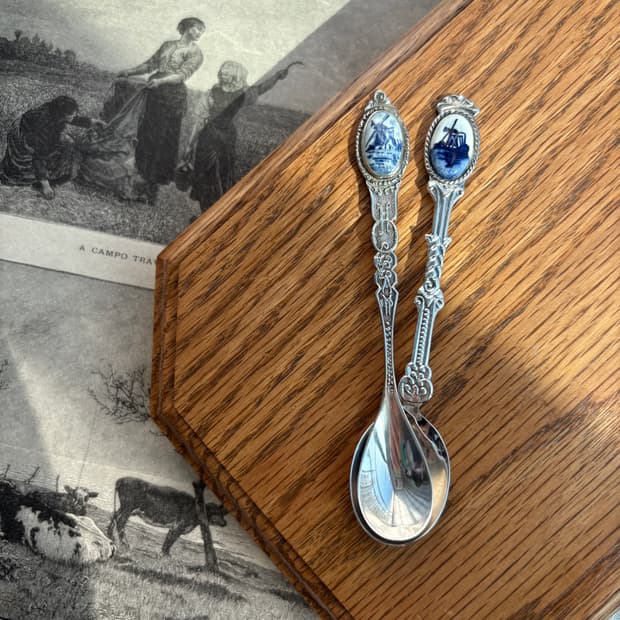 빈티지 델프트 실버플레이트 티스푼세트