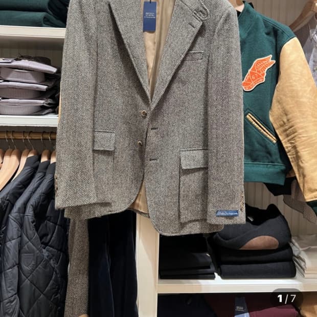 랄프로렌 Rl67  헤링본 알파카울자켓 베스트 세트