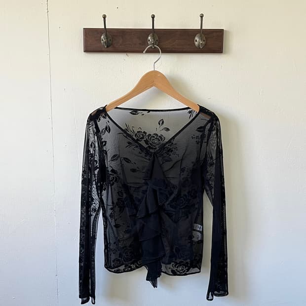 G.F. 블랙 시스루 탑