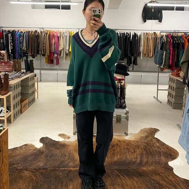 90's GAP cricket knit 90년대 올드갭 면 크리켓 니트