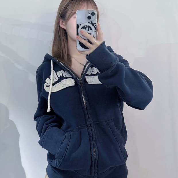 아베크롬비 빅로고 헤비스웻 후드집업