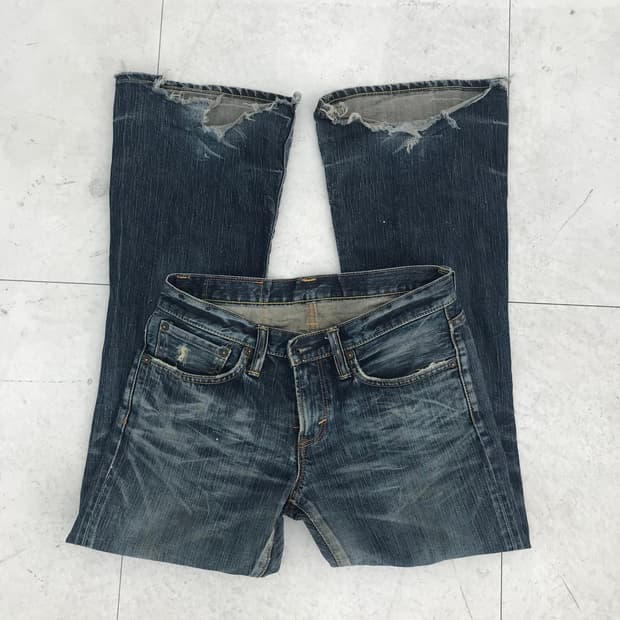 그런지 세미 부츠컷 팬츠