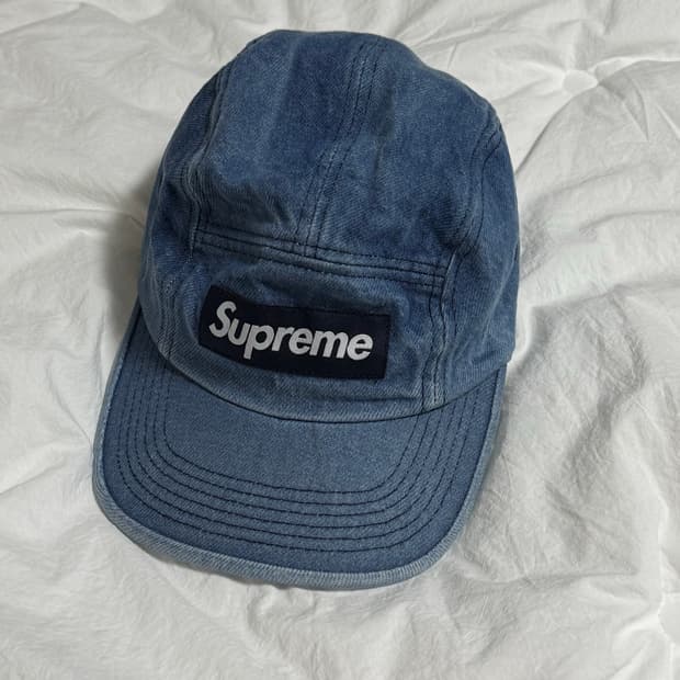 슈프림 워시드 치노 트윌 캠프캡 데님 - 23FW