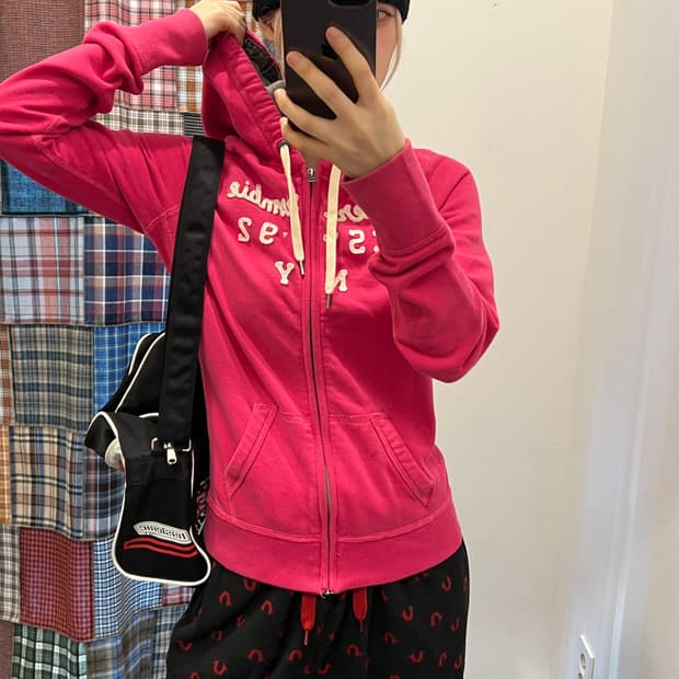 아베크롬비 핑크 후드집업