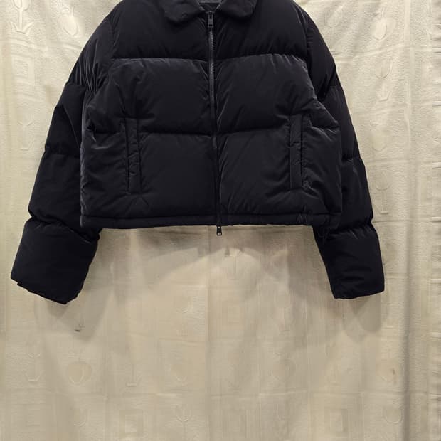 플랙 PLAC 블랙 크롭 다운패딩 점퍼 M