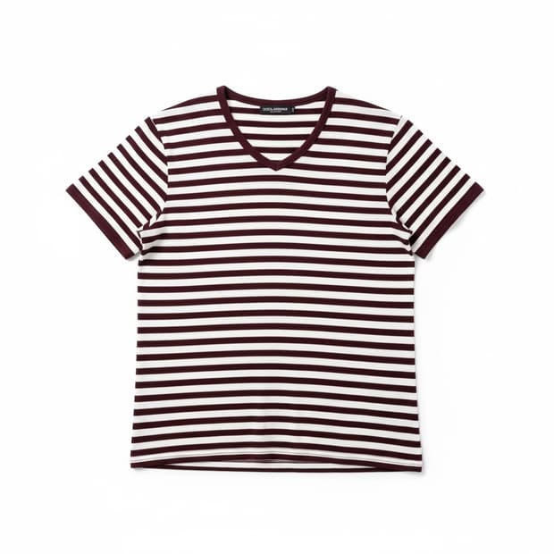 돌체앤가바나 V넥 스트라이프 반팔 티셔츠 100