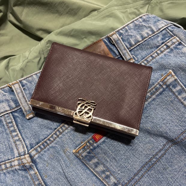 vintage louis quatorze leather wallet
