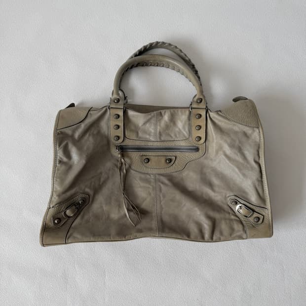 Pre owned 레더 보스턴 토트백