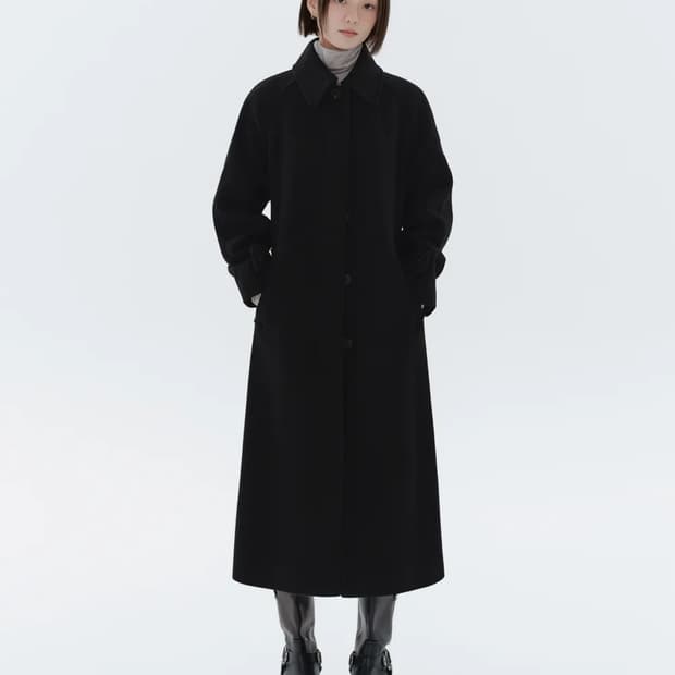 무신사스탠다드우먼 캐시미어 발마칸 코트 블랙s
