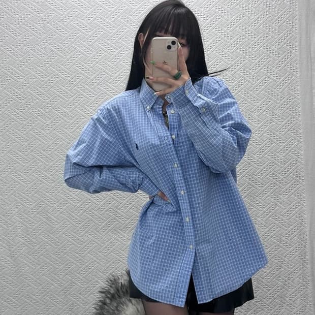 폴로 랄프로렌 컨트리 빈티지 모던캐주얼 체크 셔츠 L C09277