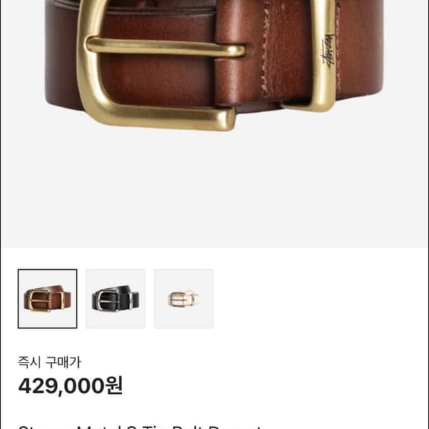 스투시 메탈 S tip belt desert