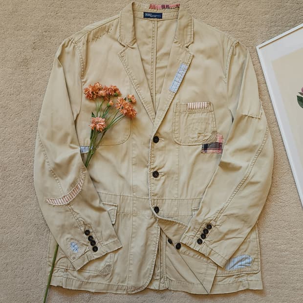 00년대 폴로 랄프로렌 패치워크 스포츠 자켓 블레이져 xl