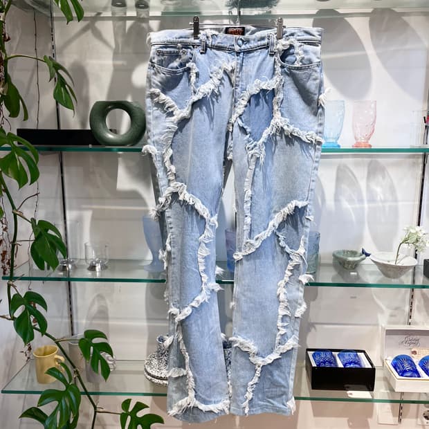 90’s 월터 반 베이렌동크 distressed denim pants