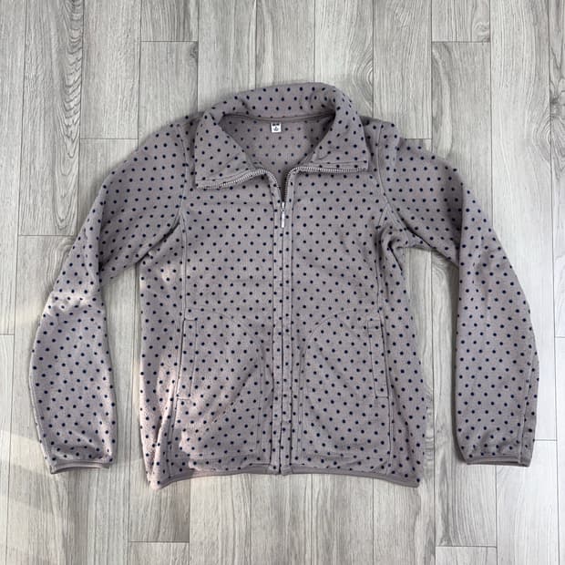 유니클로 도트 플리스 베이지