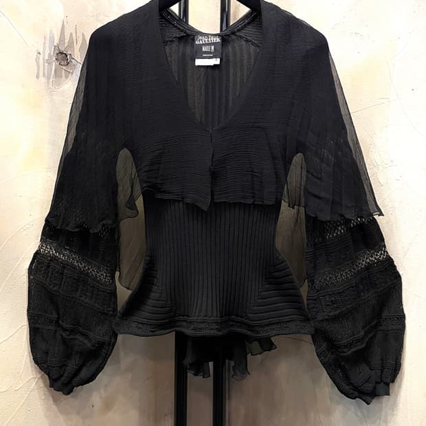 장폴고티에 블랙 시스루 블라우스 55~55반