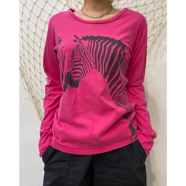 빈티지 지브라 티셔츠