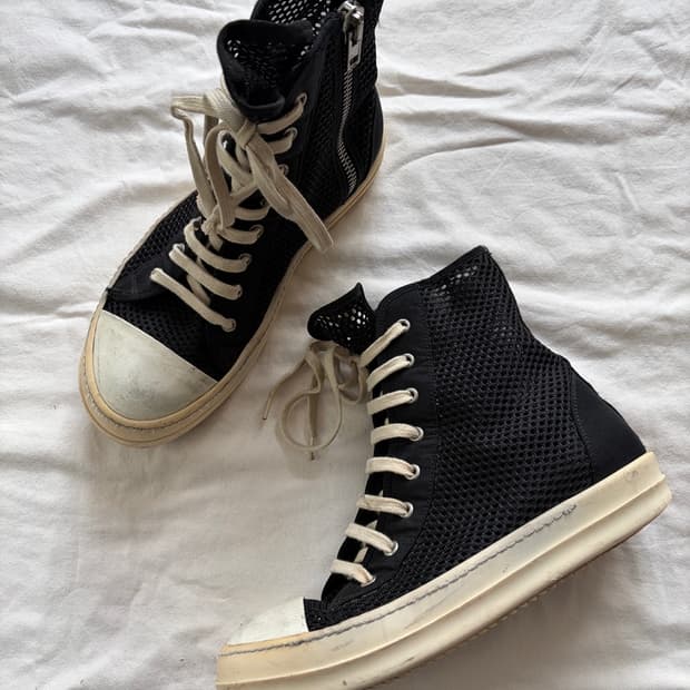 릭오웬스 다크쉐도우 14ss 메쉬 라몬즈 하이 RICK OWENS DR