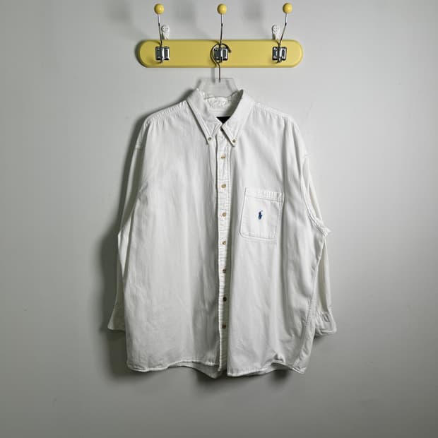 폴로 랄프로렌 화이트 빅 셔츠 XL