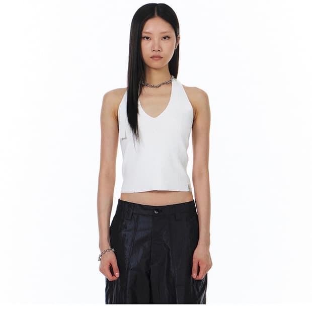 Strap Halter Knit (White)