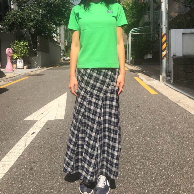 엑스걸 X-girl 그린 반팔티셔츠 size 1