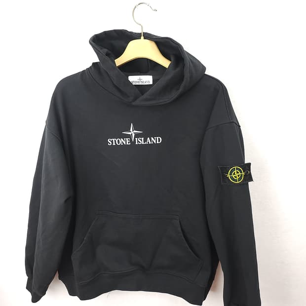스톤아일랜드 블랙 후드티 105 XL