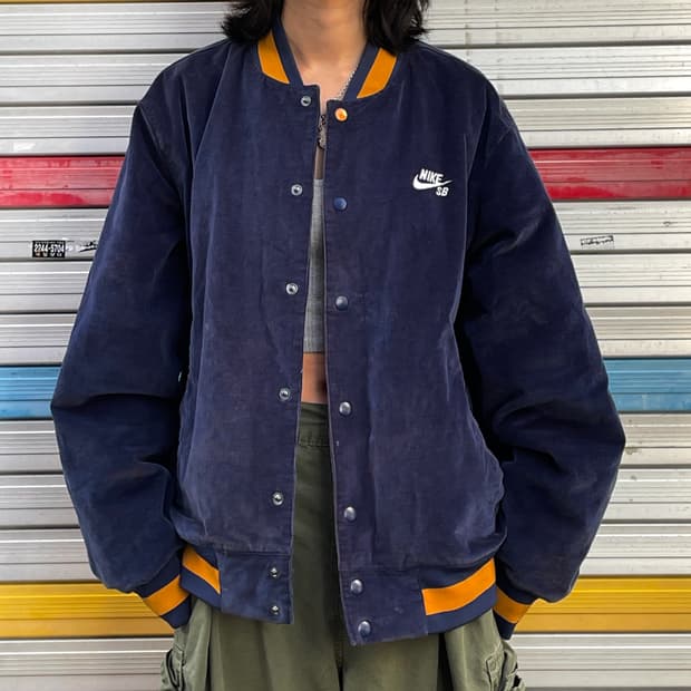 나이키 SB 코듀로이 골덴 바시티 봄버 올드스쿨 자켓 XXL