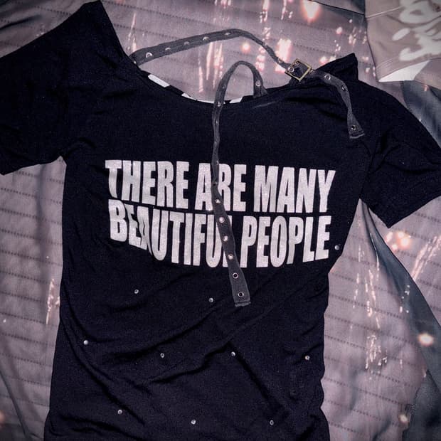 빈티지 갸루 펑크 큐빅 레터링 반팔티