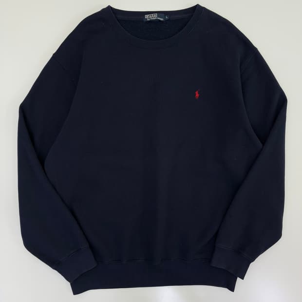 Polo 폴로 랄프로렌 네이비 코튼 라운드 맨투맨