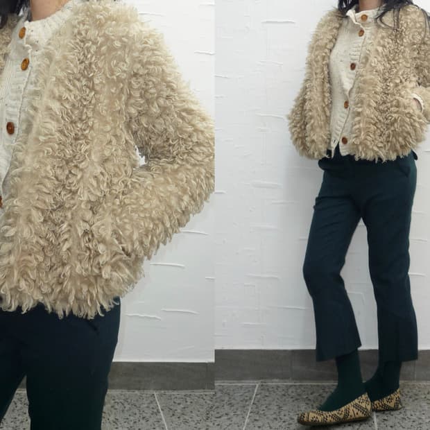 beige boucle jacket
