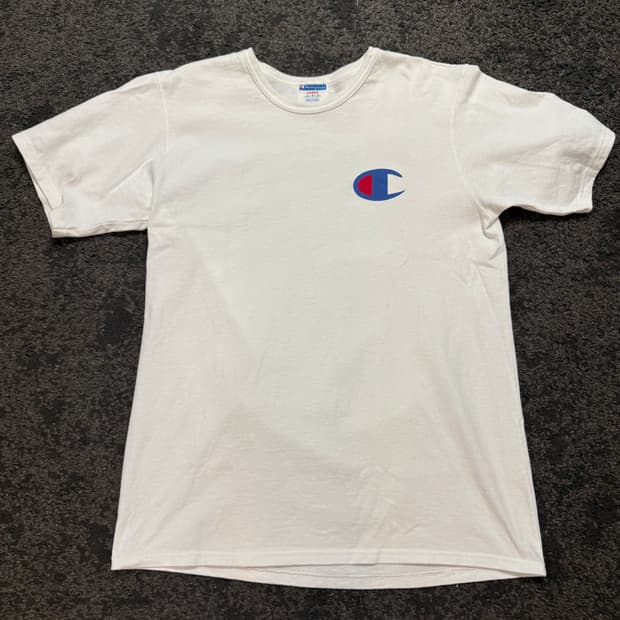 (L) 챔피온 로고 티셔츠 화이트