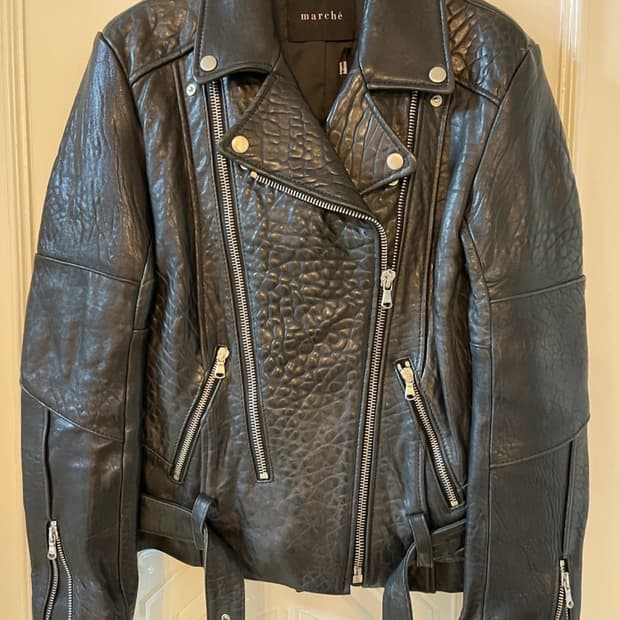 marché 마르쉐 리얼 카우레더 라이더 자켓/S~M