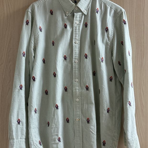 Hazzys 곰돌이 패턴 셔츠 100