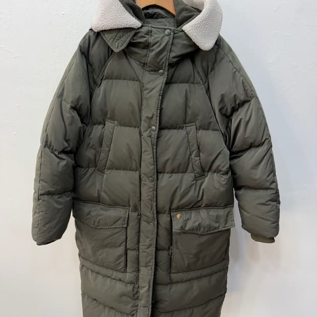 정품) 블랙야크 여성 양털카라 덕다운패딩 90