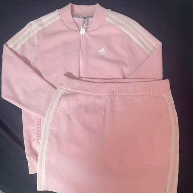 adidas 아디다스 딸기우유 핑크 치마 셋업 져지 M