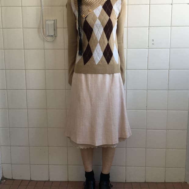 Argyle pattern knit