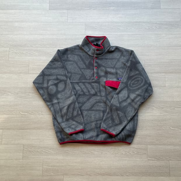 파타고니아 신칠라 아즈텍 그레이 레드 플리스 빈티지 patagonia