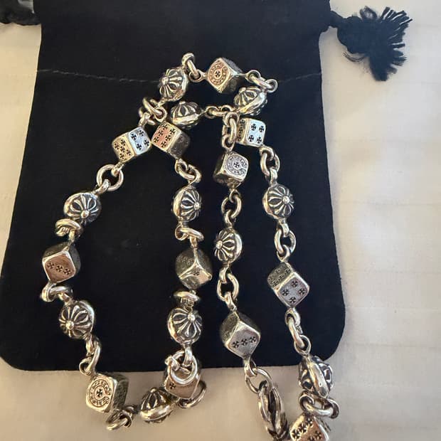 (20인치)크롬하츠 다이스 크로스볼 넥체인