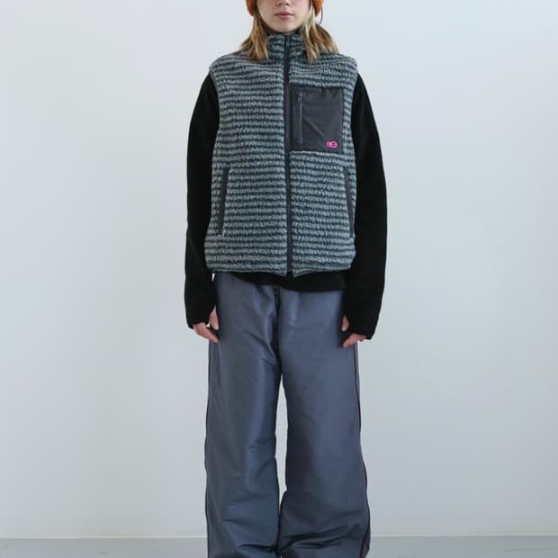 엔조블루스 스트라이프 부클 플리스 베스트