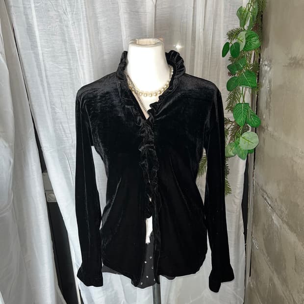 고딕 벨벳 레이스 가디건