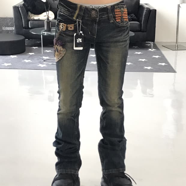 Red Pepper Detail Denim Jeans