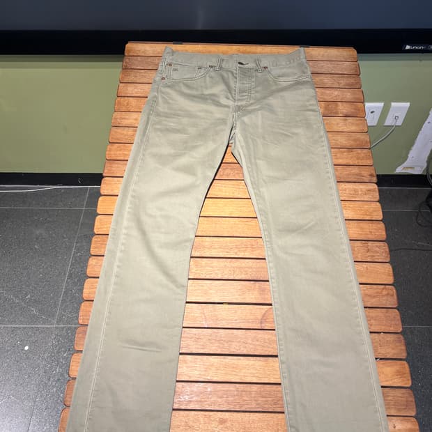 RRL 슬림핏 워싱 카키 치노