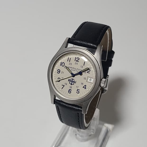 해밀턴 9797 카키필드 쿼츠 흰판 빈티지 시계