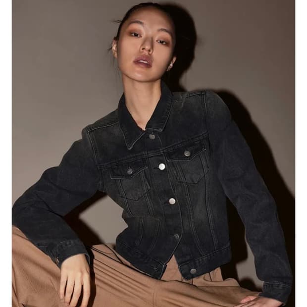 블랙업 스위텐 워싱 데님자켓 M 흑청