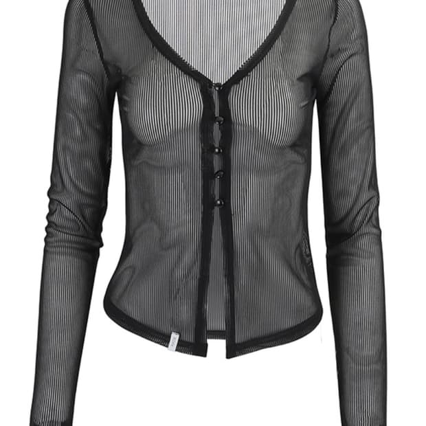 킴서울 NICHE SEE - THROUGH CARDIGAN Black