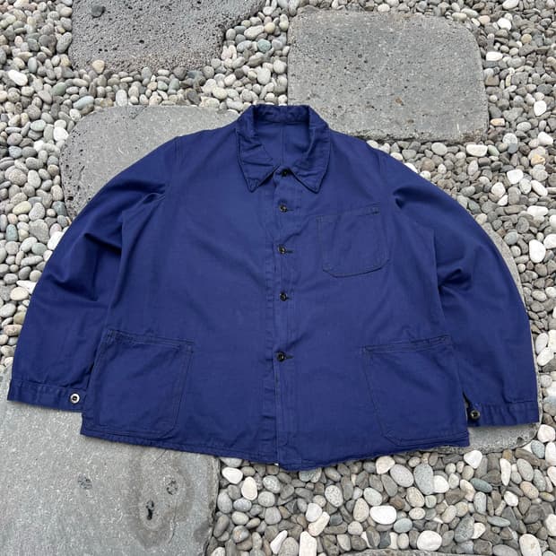 (DEADSTOCK) OLD VINTAGE NAVY 빈티지프렌치워크자켓