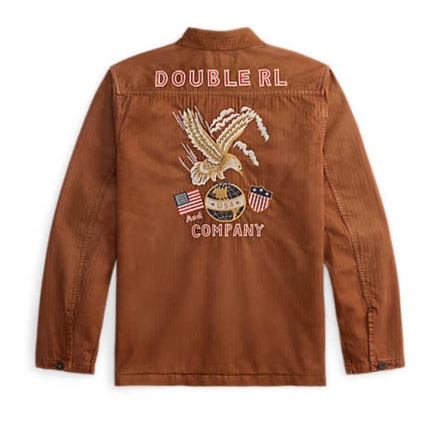 Rrl 임브로이더 해링본 셔츠 L